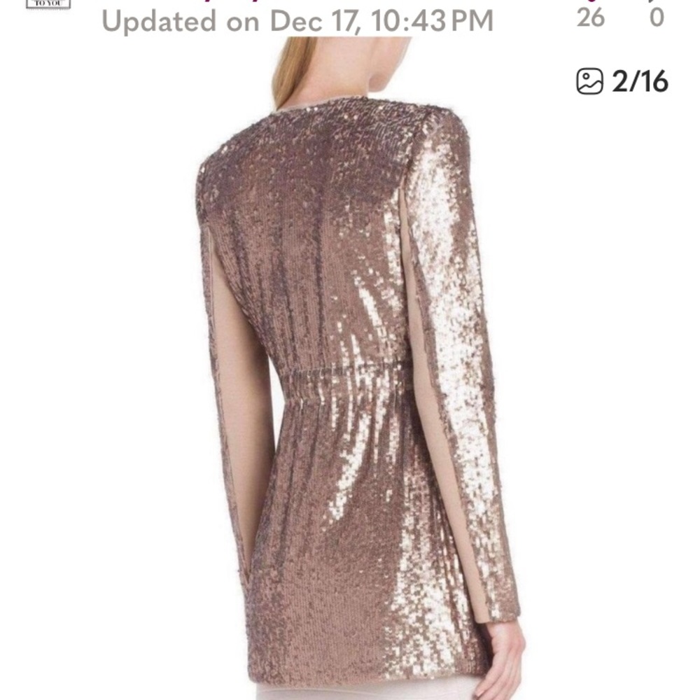 BCBGMaxazria haden bare pink sequin jacket